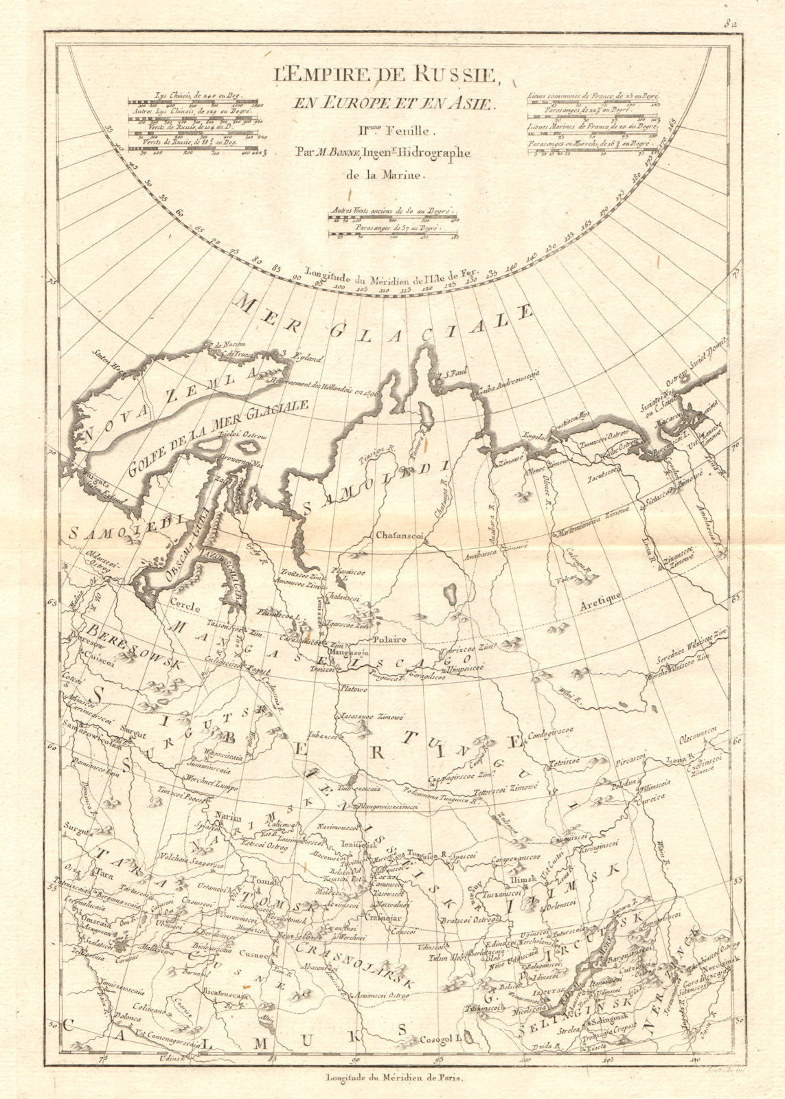 L’Empire de Russie en Europe et en Asie. 2nd sheet. Russia Centre BONNE 1790 map